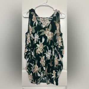 Show Me Your Mumu Sleeveless Floral Tunic Top Small Green Pink